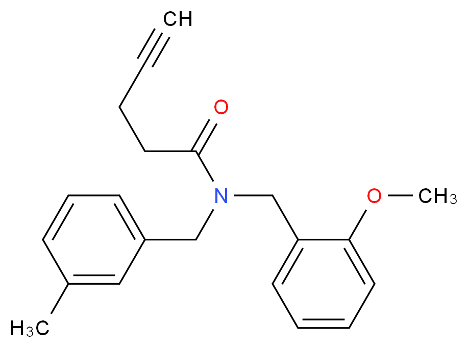 N-(2-methoxybenzyl)-N-(3-methylbenzyl)pent-4-ynamide_分子结构_CAS_)