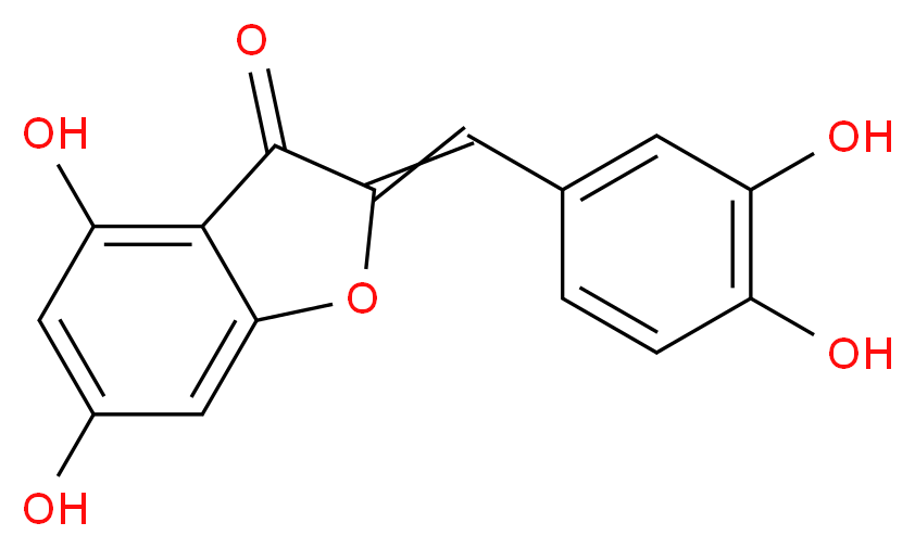 2-[(3,4-dihydroxyphenyl)methylidene]-4,6-dihydroxy-2,3-dihydro-1-benzofuran-3-one_分子结构_CAS_38216-54-5