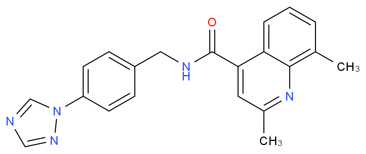 2,8-dimethyl-N-[4-(1H-1,2,4-triazol-1-yl)benzyl]-4-quinolinecarboxamide_分子结构_CAS_)