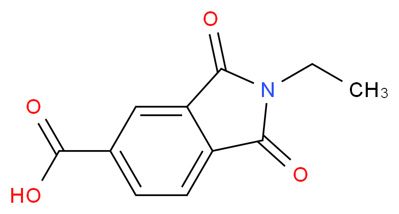 2-ethyl-1,3-dioxo-2,3-dihydro-1H-isoindole-5-carboxylic acid_分子结构_CAS_137247-85-9