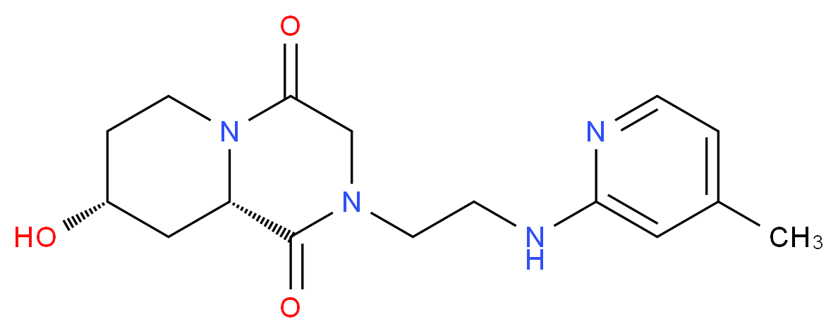 (8R*,9aS*)-8-hydroxy-2-{2-[(4-methylpyridin-2-yl)amino]ethyl}tetrahydro-2H-pyrido[1,2-a]pyrazine-1,4(3H,6H)-dione_分子结构_CAS_)
