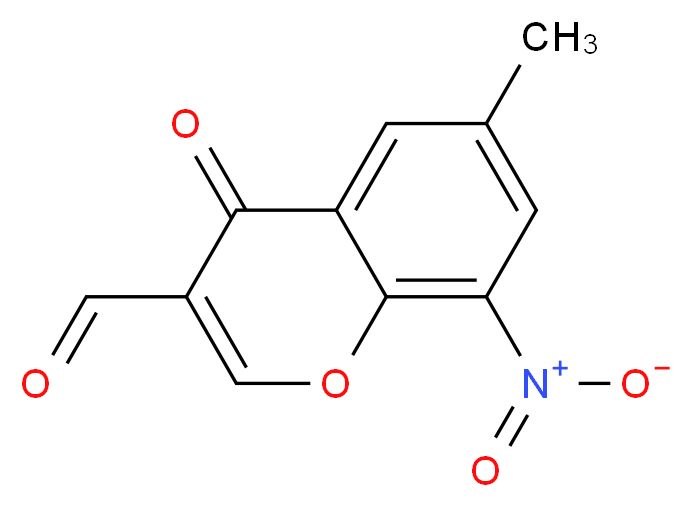 6-Methyl-8-nitro-4-oxo-4H-chromene-3-carbaldehyde_分子结构_CAS_)