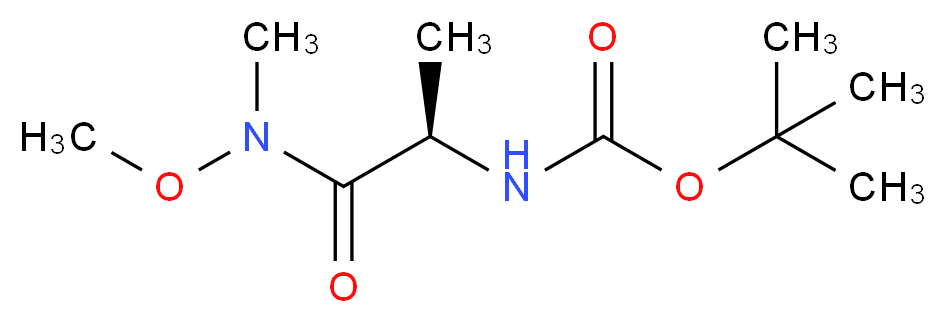 (R)-tert-Butyl 1-(methoxy(methyl)amino)-1-oxopropan-2-ylcarbamate_分子结构_CAS_146553-06-2)