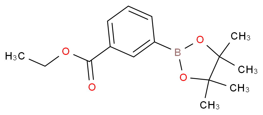 ETHYL 3-(4,4,5,5-TETRAMETHYL-1,3,2-DIOXABOROLAN-2-YL)BENZOATE_分子结构_CAS_269410-00-6)