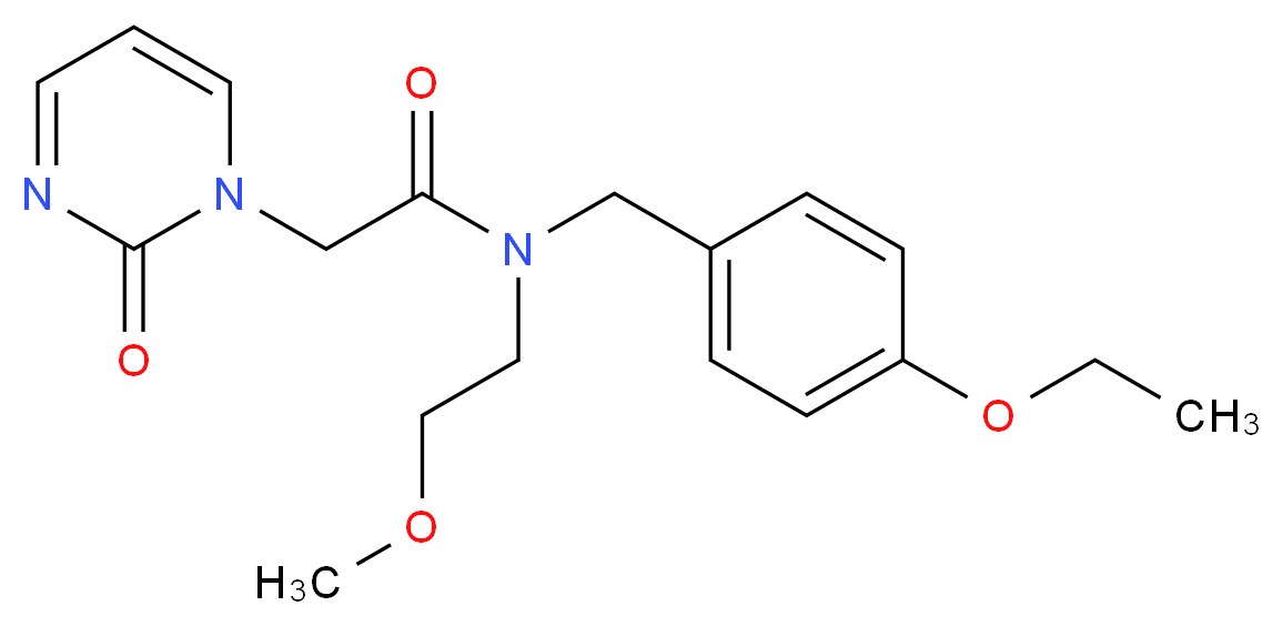 N-(4-ethoxybenzyl)-N-(2-methoxyethyl)-2-(2-oxopyrimidin-1(2H)-yl)acetamide_分子结构_CAS_)