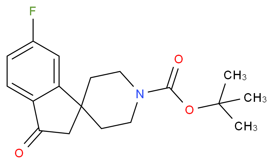 6-Fluoro-3-oxo-2,3-dihydrospiro[indene-1,4'-piperidine]-1'-carboxylic acid tert-butyl ester_分子结构_CAS_910442-55-6)