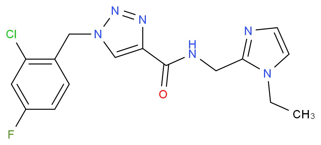1-(2-chloro-4-fluorobenzyl)-N-[(1-ethyl-1H-imidazol-2-yl)methyl]-1H-1,2,3-triazole-4-carboxamide_分子结构_CAS_)