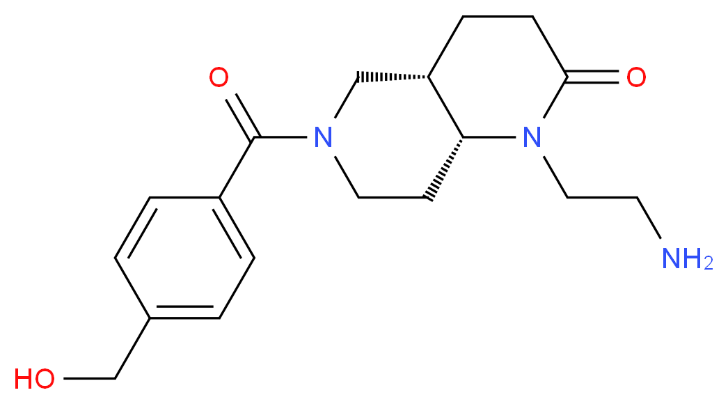 (4aS*,8aR*)-1-(2-aminoethyl)-6-[4-(hydroxymethyl)benzoyl]octahydro-1,6-naphthyridin-2(1H)-one_分子结构_CAS_)