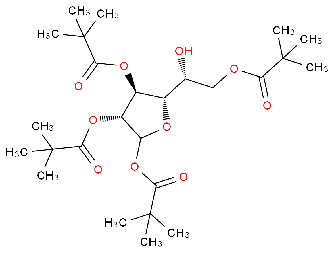 (2S)-2-hydroxy-2-[(2S,3S,4R)-3,4,5-tris[(2,2-dimethylpropanoyl)oxy]oxolan-2-yl]ethyl 2,2-dimethylpropanoate_分子结构_CAS_220017-49-2