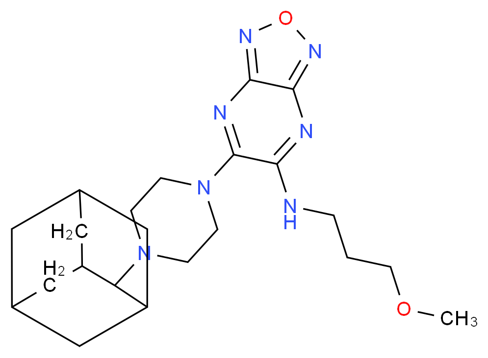 6-[4-(2-adamantyl)-1-piperazinyl]-N-(3-methoxypropyl)[1,2,5]oxadiazolo[3,4-b]pyrazin-5-amine_分子结构_CAS_)