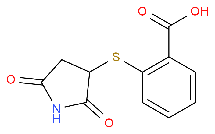 2-[(2,5-dioxopyrrolidin-3-yl)thio]benzoic acid_分子结构_CAS_459421-21-7)