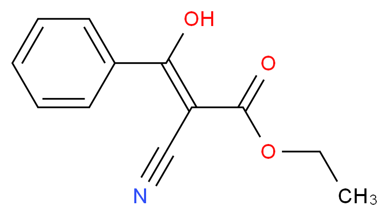 ethyl (2Z)-2-cyano-3-hydroxy-3-phenylprop-2-enoate_分子结构_CAS_59551-62-1