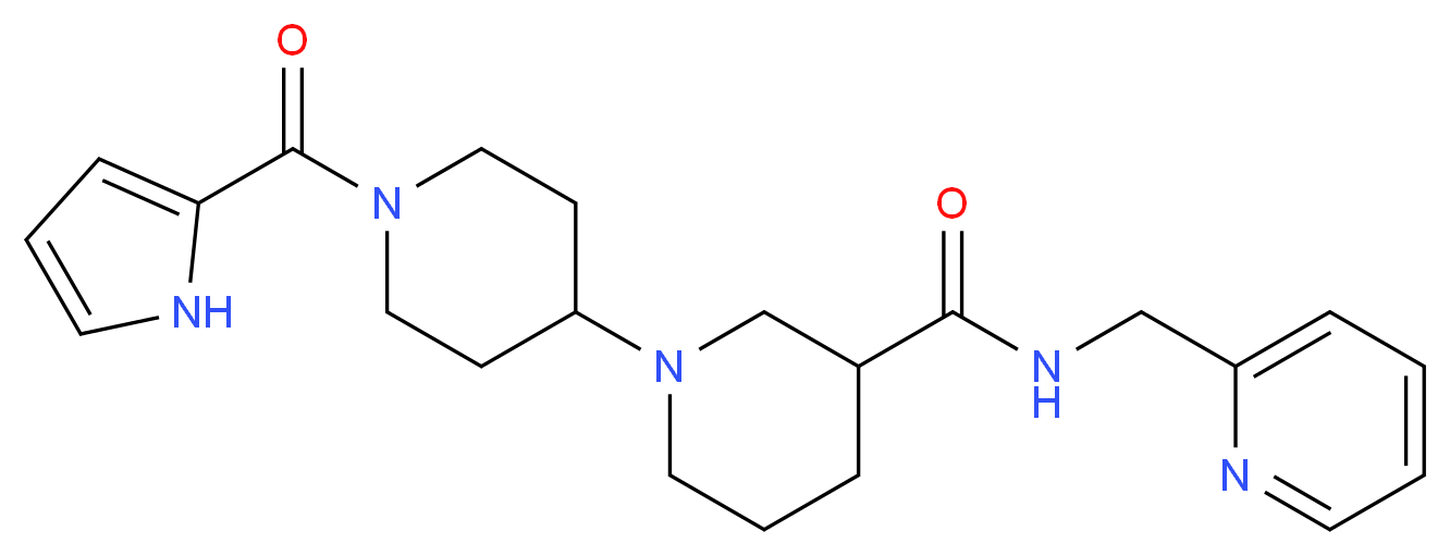 N-(pyridin-2-ylmethyl)-1'-(1H-pyrrol-2-ylcarbonyl)-1,4'-bipiperidine-3-carboxamide_分子结构_CAS_)