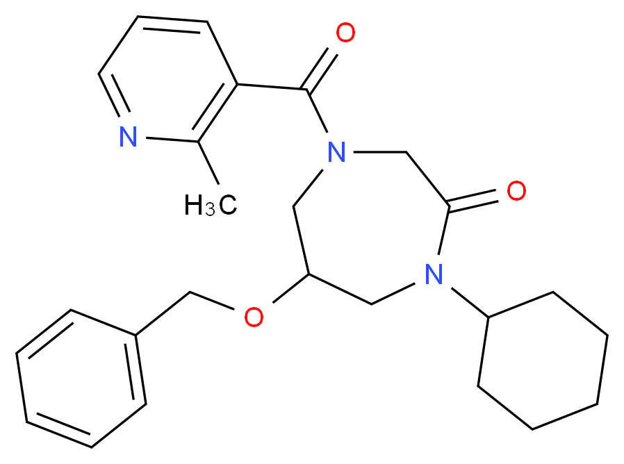 6-(benzyloxy)-1-cyclohexyl-4-[(2-methyl-3-pyridinyl)carbonyl]-1,4-diazepan-2-one_分子结构_CAS_)
