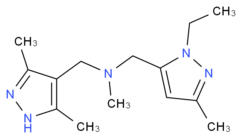 1-(3,5-dimethyl-1H-pyrazol-4-yl)-N-[(1-ethyl-3-methyl-1H-pyrazol-5-yl)methyl]-N-methylmethanamine_分子结构_CAS_)