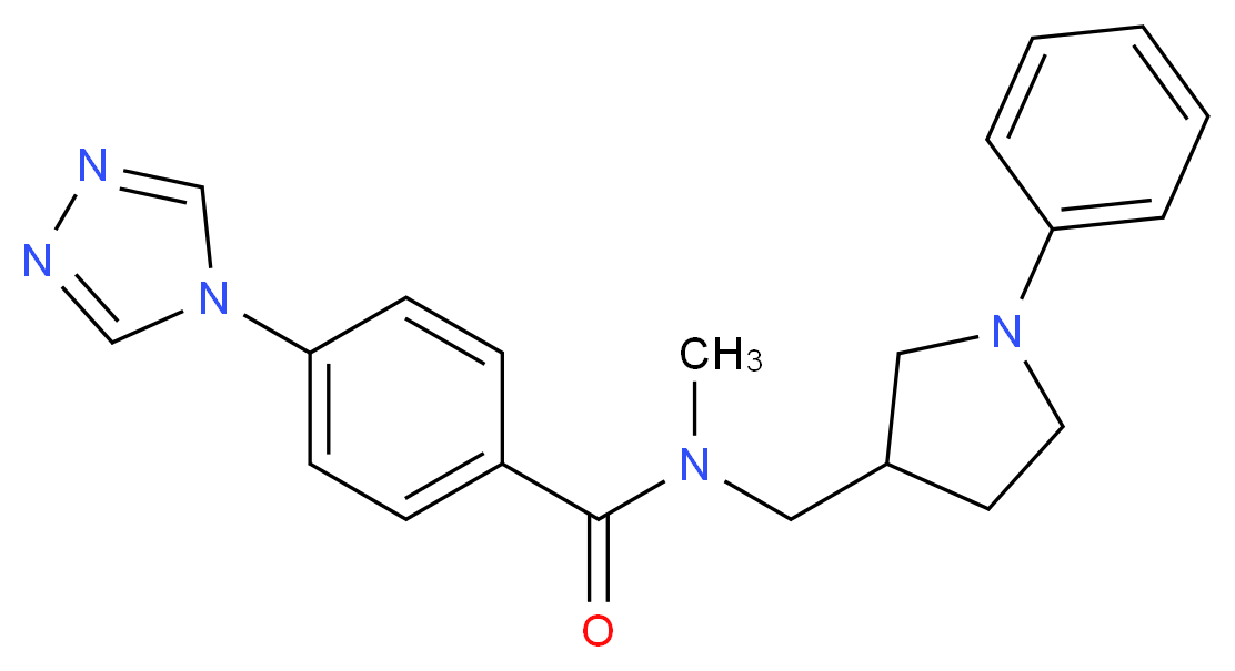 N-methyl-N-[(1-phenyl-3-pyrrolidinyl)methyl]-4-(4H-1,2,4-triazol-4-yl)benzamide_分子结构_CAS_)