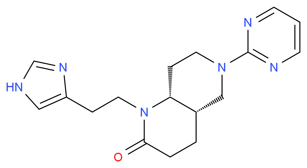 (4aS*,8aR*)-1-[2-(1H-imidazol-4-yl)ethyl]-6-pyrimidin-2-yloctahydro-1,6-naphthyridin-2(1H)-one_分子结构_CAS_)