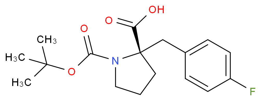 (2S)-1-[(tert-butoxy)carbonyl]-2-[(4-fluorophenyl)methyl]pyrrolidine-2-carboxylic acid_分子结构_CAS_706806-65-7