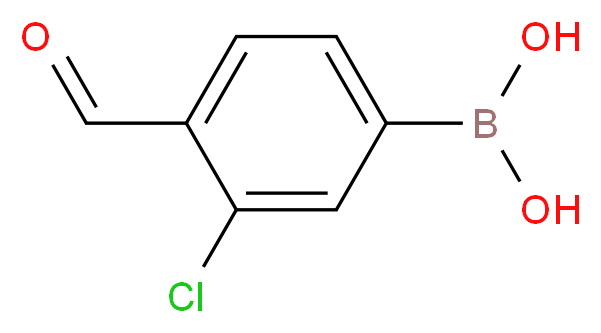 3-氯-4-甲酰苯硼酸_分子结构_CAS_1072952-53-4)