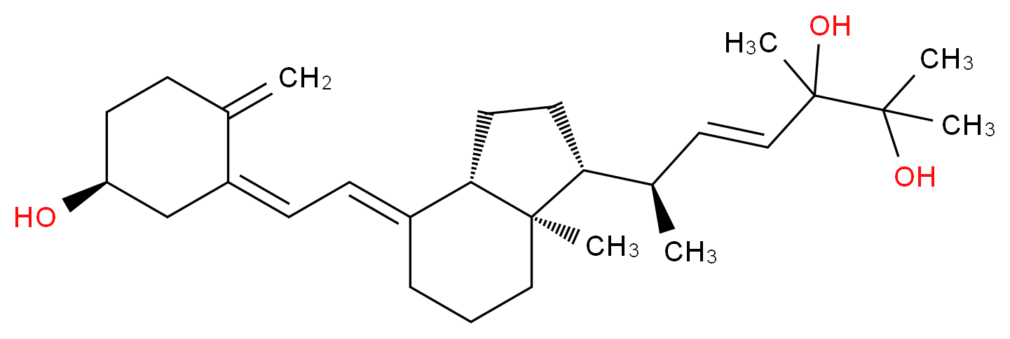 (4E,6R)-6-[(1R,3aS,4E,7aR)-4-{2-[(1Z,5S)-5-hydroxy-2-methylidenecyclohexylidene]ethylidene}-7a-methyl-octahydro-1H-inden-1-yl]-2,3-dimethylhept-4-ene-2,3-diol_分子结构_CAS_58050-55-8