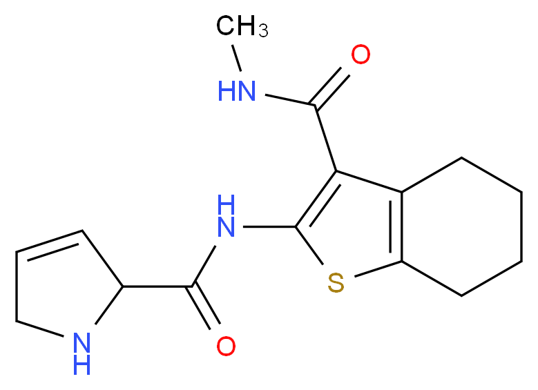 N-{3-[(methylamino)carbonyl]-4,5,6,7-tetrahydro-1-benzothien-2-yl}-2,5-dihydro-1H-pyrrole-2-carboxamide_分子结构_CAS_)