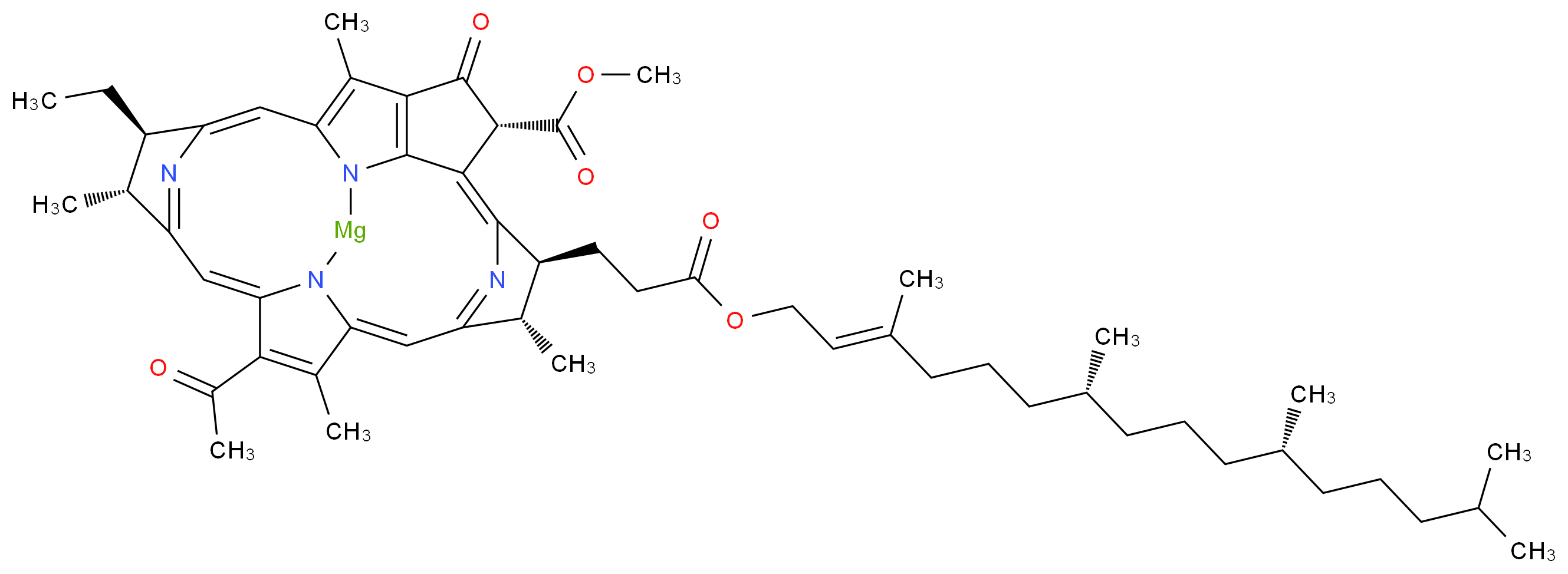 Bacteriochlorophyll from Rhodopseudomonas sphaeroides_分子结构_CAS_17499-98-8)