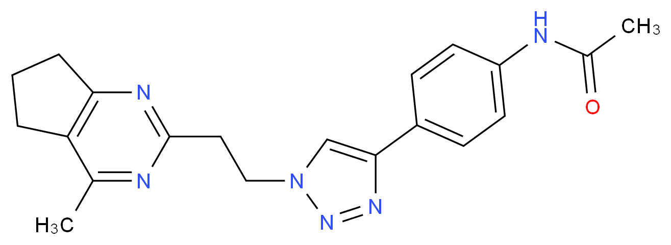 N-(4-{1-[2-(4-methyl-6,7-dihydro-5H-cyclopenta[d]pyrimidin-2-yl)ethyl]-1H-1,2,3-triazol-4-yl}phenyl)acetamide_分子结构_CAS_)