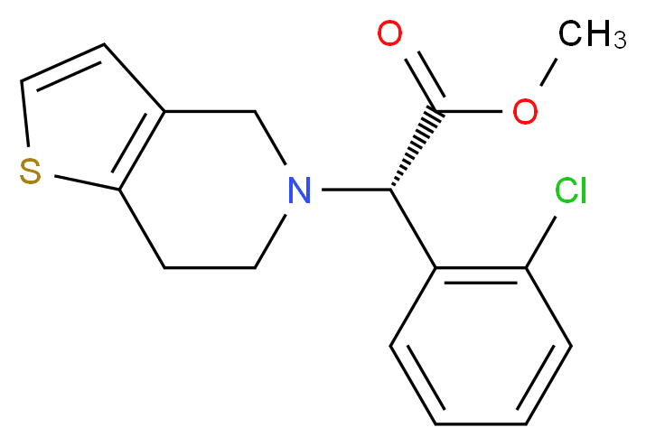 methyl (2S)-2-(2-chlorophenyl)-2-{4H,5H,6H,7H-thieno[3,2-c]pyridin-5-yl}acetate_分子结构_CAS_113665-84-2