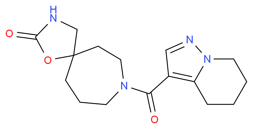 8-(4,5,6,7-tetrahydropyrazolo[1,5-a]pyridin-3-ylcarbonyl)-1-oxa-3,8-diazaspiro[4.6]undecan-2-one_分子结构_CAS_)