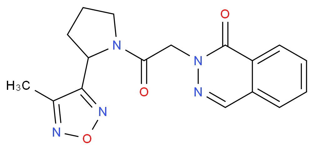 2-{2-[2-(4-methyl-1,2,5-oxadiazol-3-yl)-1-pyrrolidinyl]-2-oxoethyl}-1(2H)-phthalazinone_分子结构_CAS_)