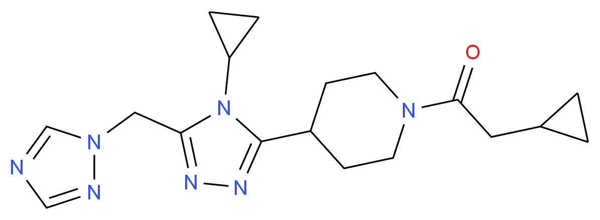 1-(cyclopropylacetyl)-4-[4-cyclopropyl-5-(1H-1,2,4-triazol-1-ylmethyl)-4H-1,2,4-triazol-3-yl]piperidine_分子结构_CAS_)