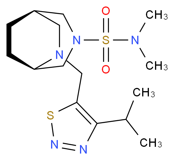 (1R*,5R*)-6-[(4-isopropyl-1,2,3-thiadiazol-5-yl)methyl]-N,N-dimethyl-3,6-diazabicyclo[3.2.2]nonane-3-sulfonamide_分子结构_CAS_)
