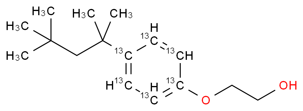 2-[4-(2,4,4-trimethylpentan-2-yl)(1,2,3,4,5,6-<sup>1</sup><sup>3</sup>C<sub>6</sub>)phenoxy]ethan-1-ol_分子结构_CAS_1173019-48-1