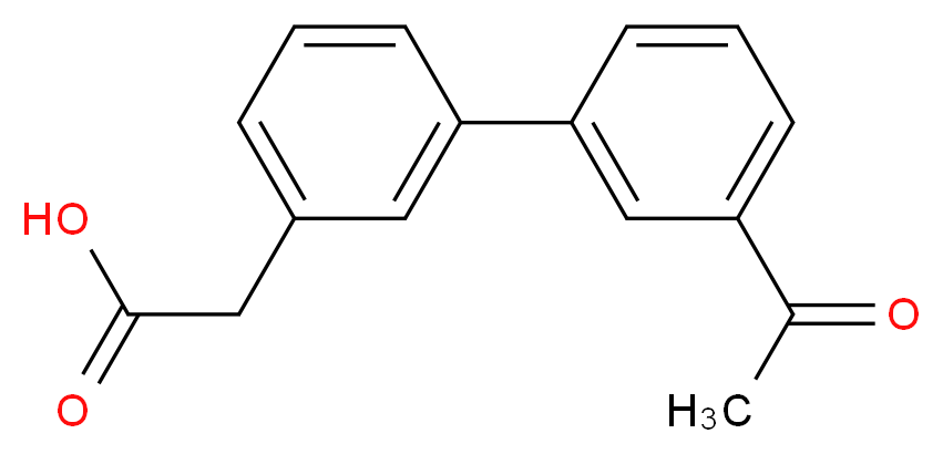 2-[3-(3-acetylphenyl)phenyl]acetic acid_分子结构_CAS_886363-13-9