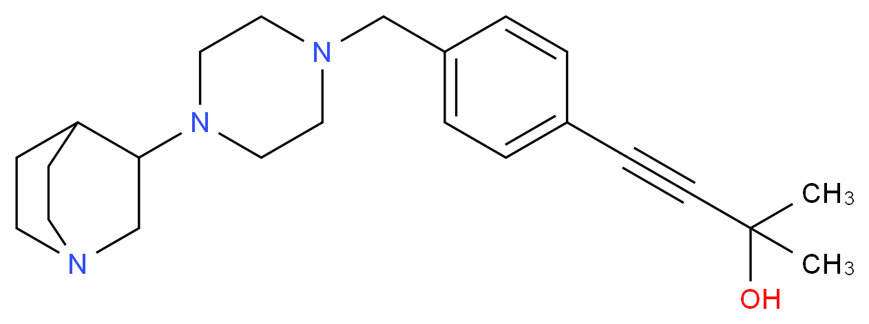 4-(4-{[4-(1-azabicyclo[2.2.2]oct-3-yl)piperazin-1-yl]methyl}phenyl)-2-methylbut-3-yn-2-ol_分子结构_CAS_)
