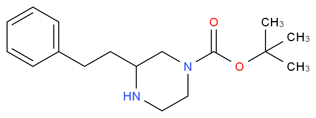 tert-butyl 3-(2-phenylethyl)piperazine-1-carboxylate_分子结构_CAS_500129-54-4