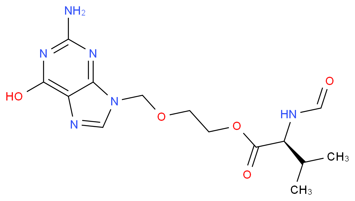 2-[(2-amino-6-hydroxy-9H-purin-9-yl)methoxy]ethyl (2S)-2-formamido-3-methylbutanoate_分子结构_CAS_847670-62-6