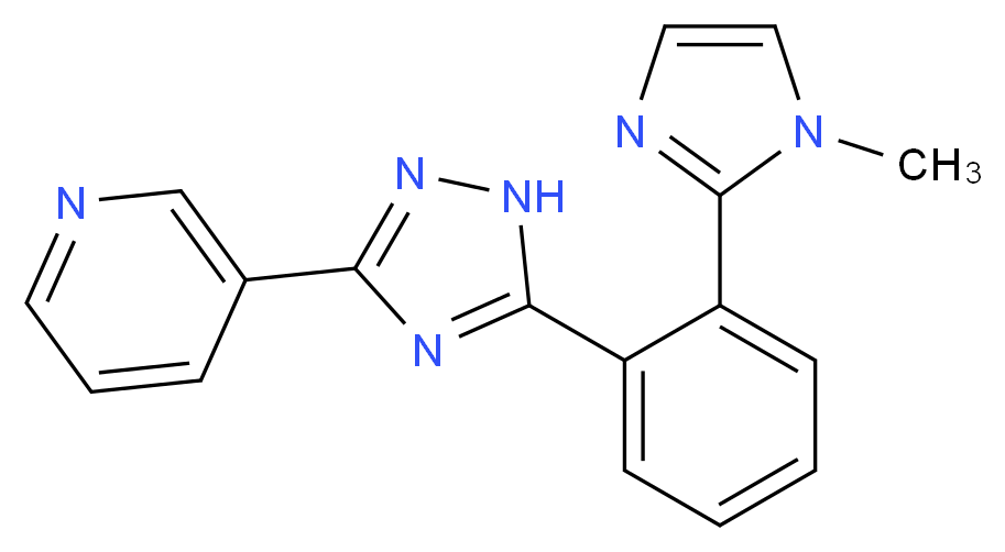3-{5-[2-(1-methyl-1H-imidazol-2-yl)phenyl]-1H-1,2,4-triazol-3-yl}pyridine_分子结构_CAS_)