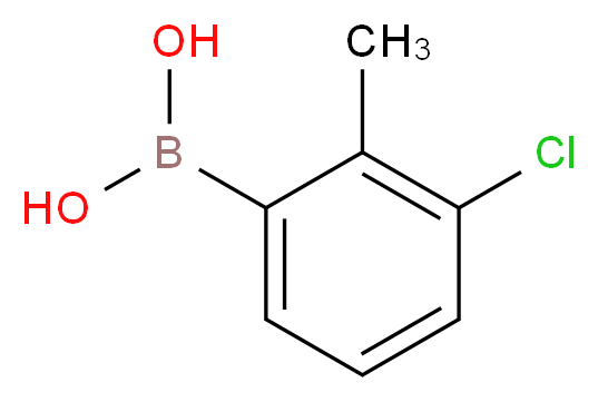 (3-chloro-2-methylphenyl)boronic acid_分子结构_CAS_313545-20-9