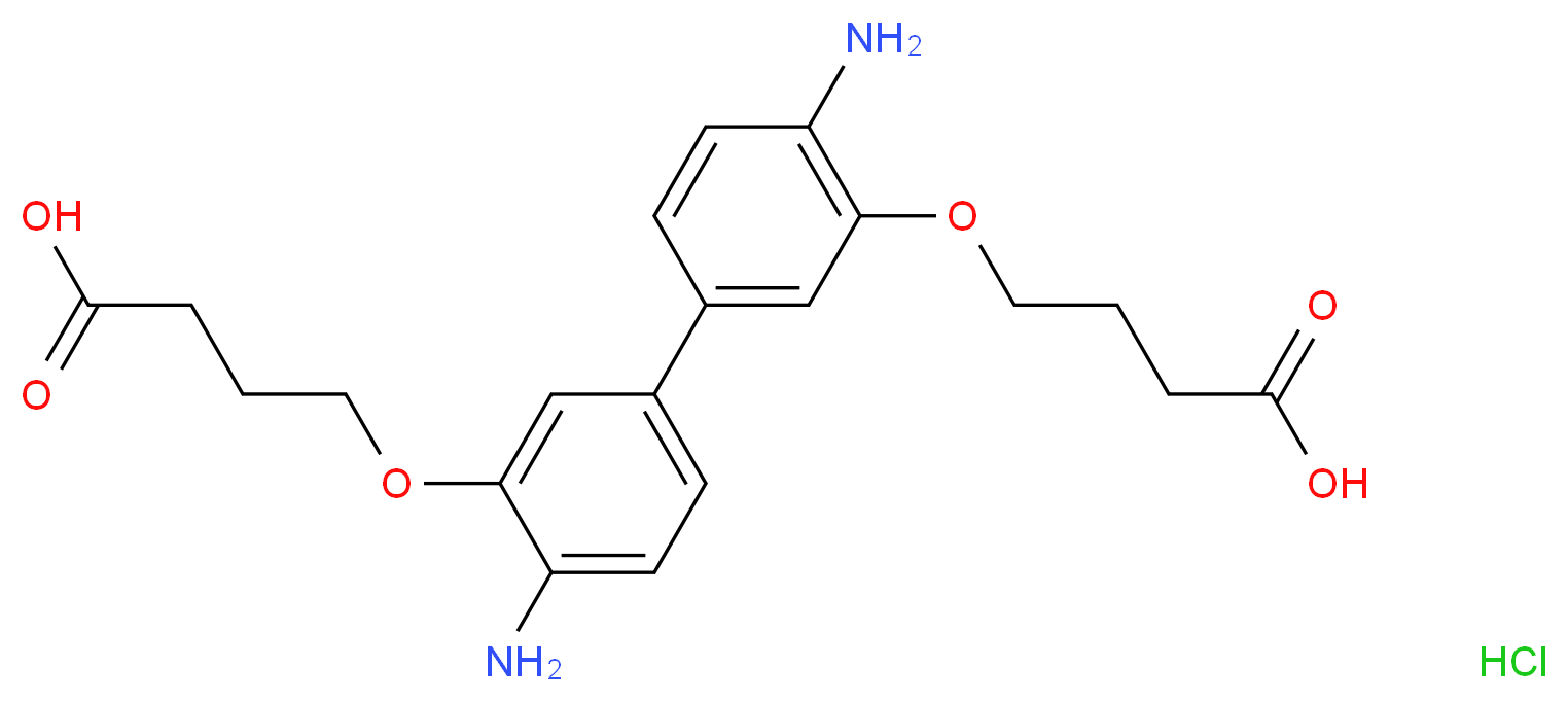 4-{2-amino-5-[4-amino-3-(3-carboxypropoxy)phenyl]phenoxy}butanoic acid hydrochloride_分子结构_CAS_56455-90-4