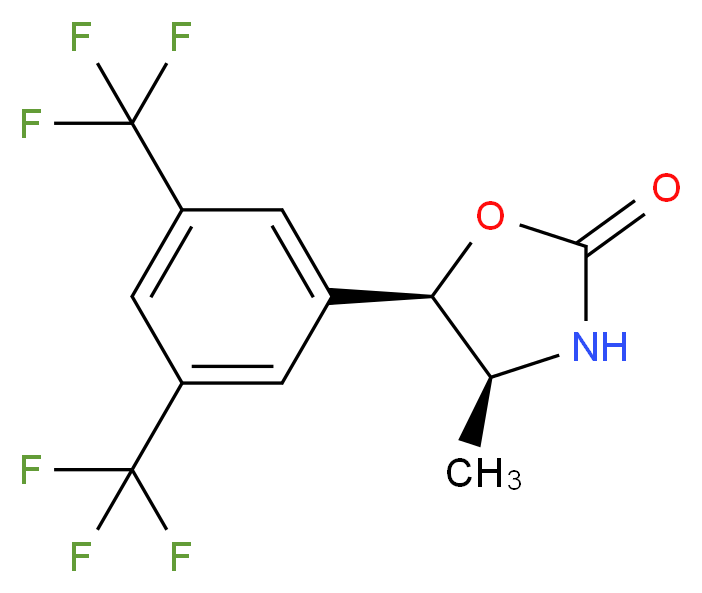 (4S,5R)-5-[3,5-Bis(trifluoromethyl)phenyl]-4-methyl-1,3-oxazolidin-2-one_分子结构_CAS_875444-08-9)