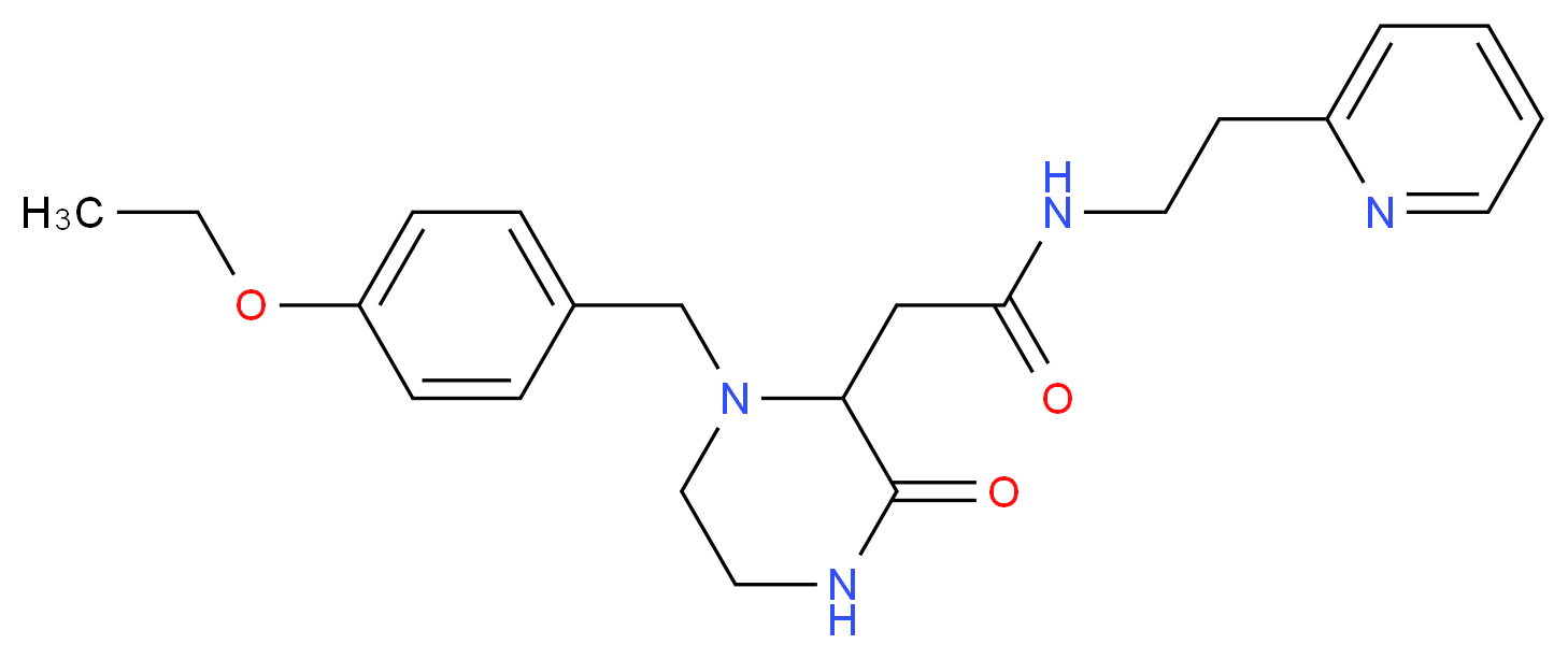2-[1-(4-ethoxybenzyl)-3-oxo-2-piperazinyl]-N-[2-(2-pyridinyl)ethyl]acetamide_分子结构_CAS_)