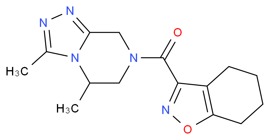3,5-dimethyl-7-(4,5,6,7-tetrahydro-1,2-benzisoxazol-3-ylcarbonyl)-5,6,7,8-tetrahydro[1,2,4]triazolo[4,3-a]pyrazine_分子结构_CAS_)