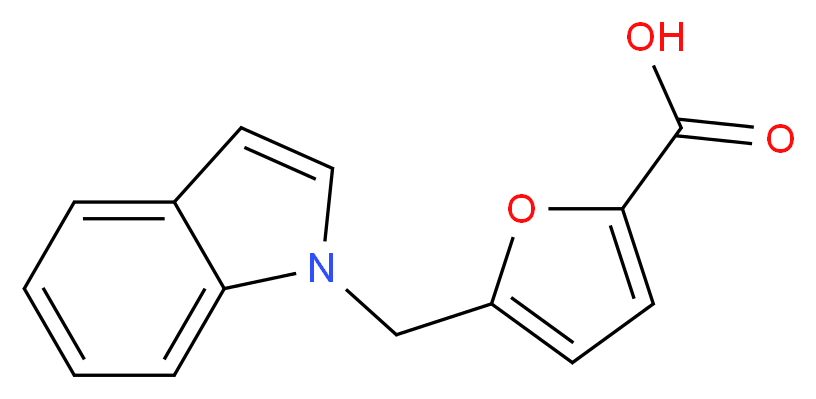 5-(1H-indol-1-ylmethyl)furan-2-carboxylic acid_分子结构_CAS_876881-48-0