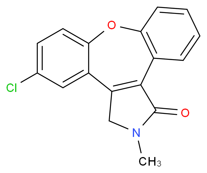 9-chloro-4-methyl-13-oxa-4-azatetracyclo[12.4.0.0<sup>2</sup>,<sup>6</sup>.0<sup>7</sup>,<sup>1</sup><sup>2</sup>]octadeca-1(14),2(6),7(12),8,10,15,17-heptaen-3-one_分子结构_CAS_934996-79-9