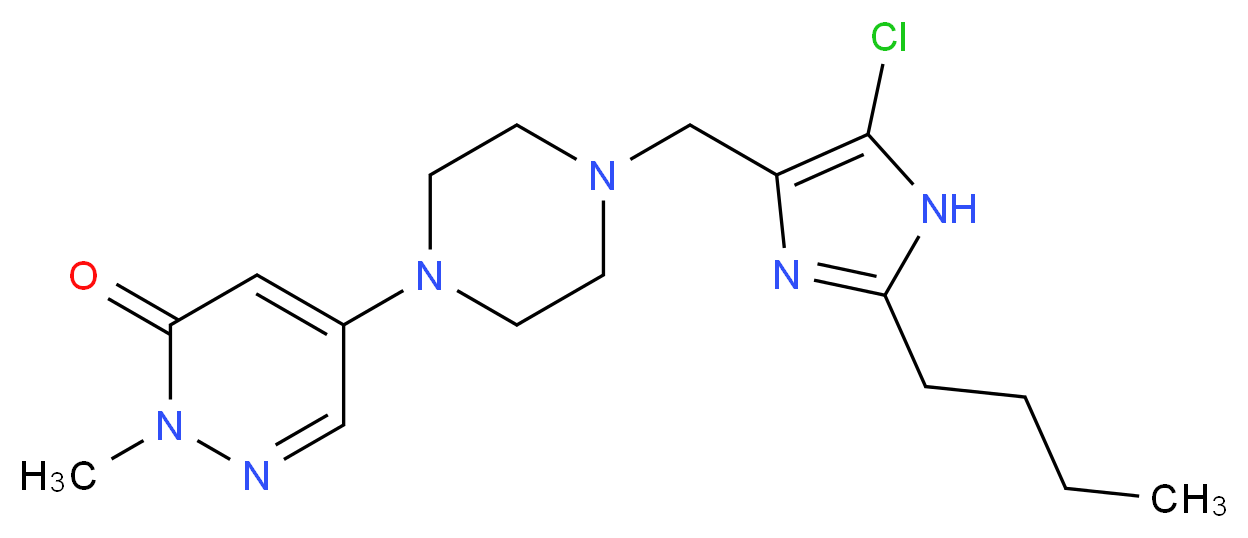 5-{4-[(2-butyl-5-chloro-1H-imidazol-4-yl)methyl]piperazin-1-yl}-2-methylpyridazin-3(2H)-one_分子结构_CAS_)
