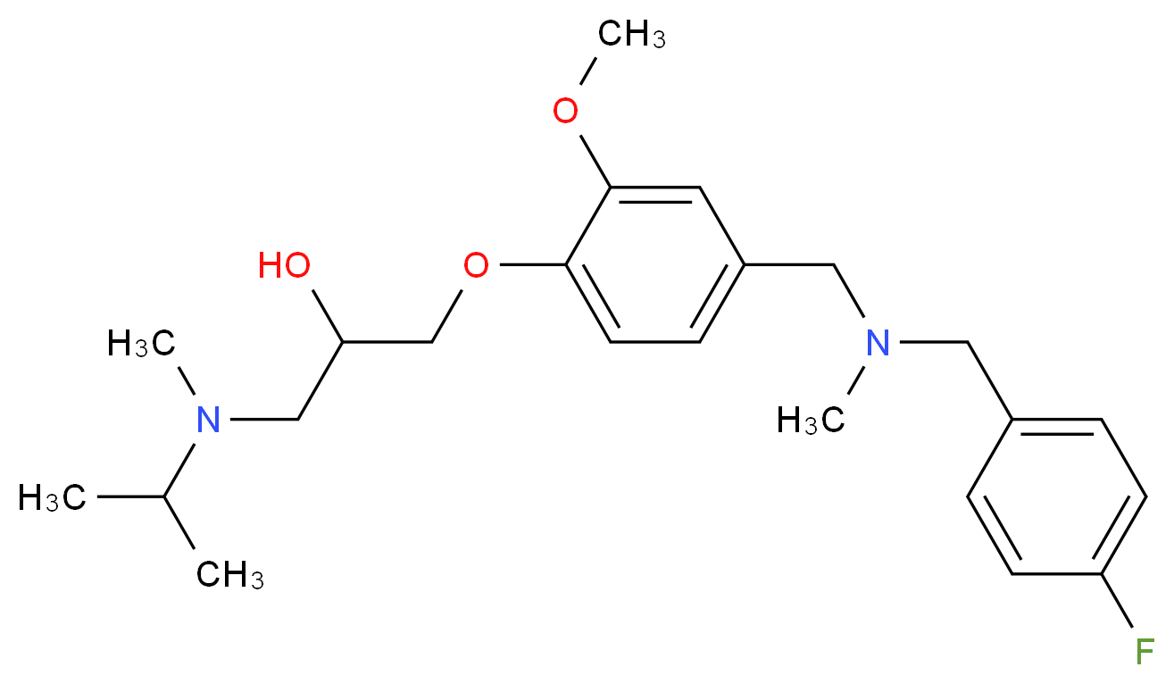 1-(4-{[(4-fluorobenzyl)(methyl)amino]methyl}-2-methoxyphenoxy)-3-[isopropyl(methyl)amino]-2-propanol_分子结构_CAS_)