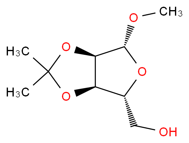 Methyl 2,3-o-isopropylidene-beta-D-ribofuranoside_分子结构_CAS_4099-85-8)