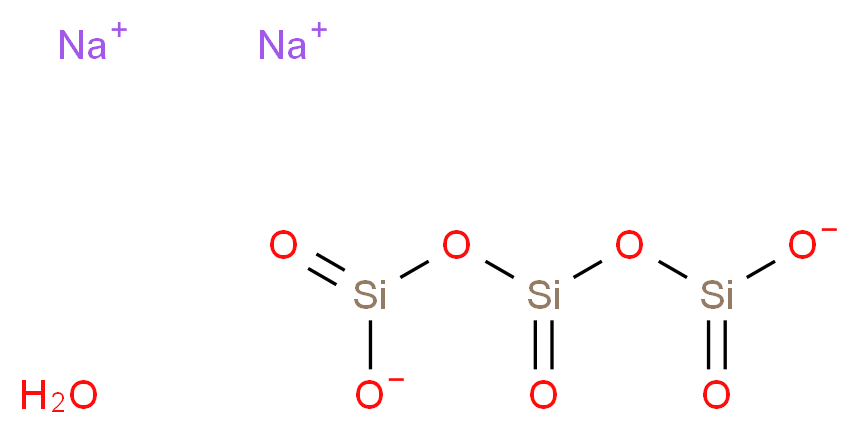 disodium trioxotrisiloxane-1,5-bis(olate) hydrate_分子结构_CAS_304671-98-5