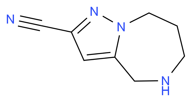 4H,5H,6H,7H,8H-pyrazolo[1,5-a][1,4]diazepine-2-carbonitrile_分子结构_CAS_1209685-62-0